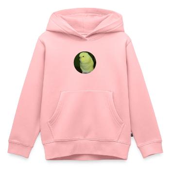 Perruche perruche jaune - Sweat Premium à capuche enfant bio - rose - Devant - AI Model Kid Female (0cm)