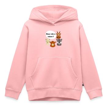 Donc elle a raison - Sweat Premium à capuche enfant bio - rose - Devant - AI Model Kid Female (0cm)