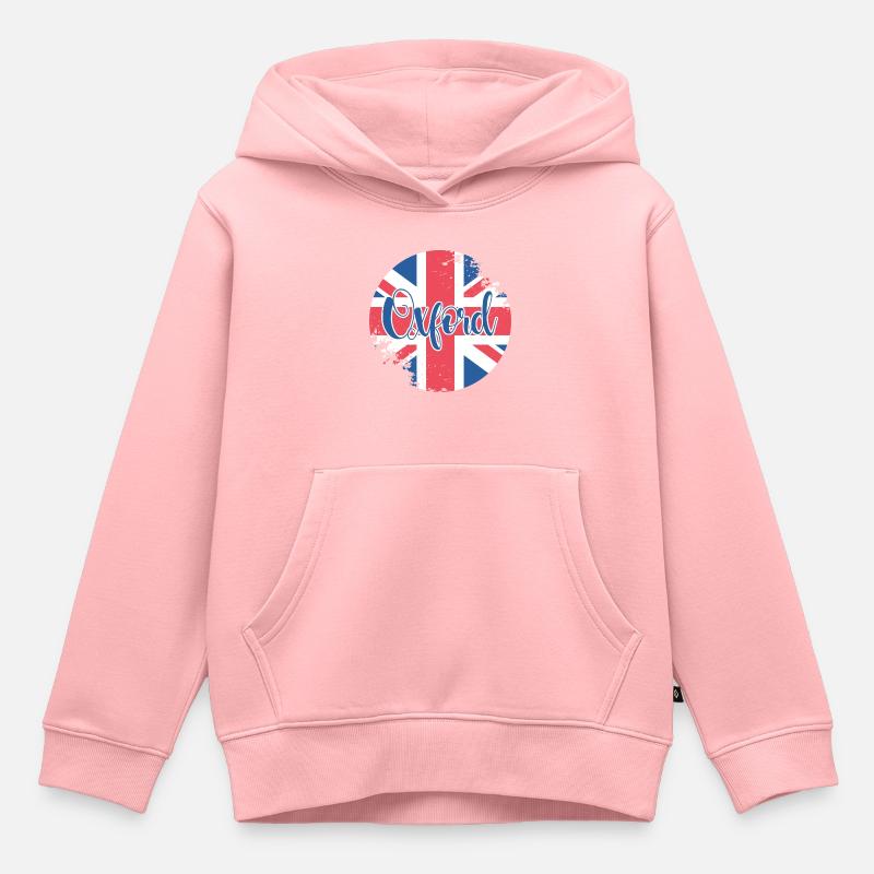 Bouton Oxford - Sweat Premium à capuche enfant bio - rose