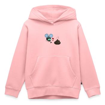 Fliege / Fly Poop love - Kinder Premium Organic Hoodie - Rosa - Vorne - AI Model Kid Female (0cm)
