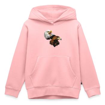 American Pigargo et Golden Eagle - Sweat Premium à capuche enfant bio - rose - Devant - AI Model Kid Female (0cm)
