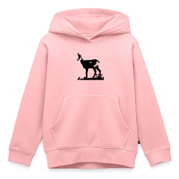 Chamois des alpes - Sweat Premium à capuche enfant bio - rose - Devant - AI Model Kid Female (0cm)