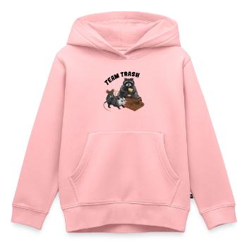 Racoon Opossum Mouse - Corbeille d'équipe - Sweat Premium à capuche enfant bio - rose - Devant - AI Model Kid Female (0cm)