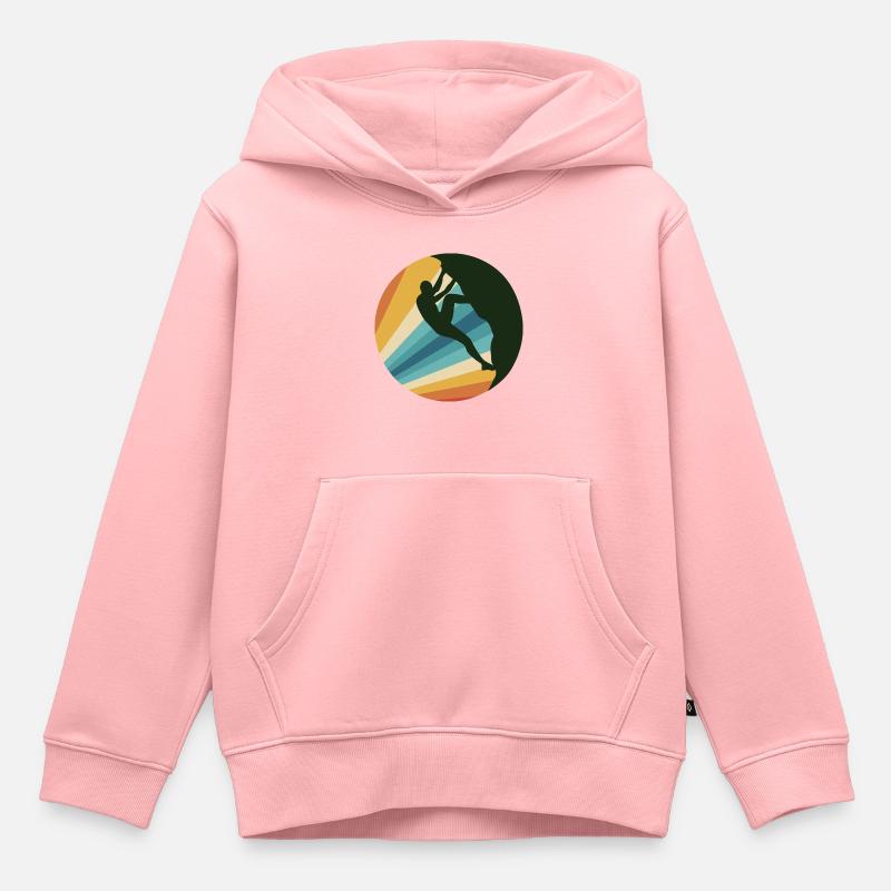 Rock Climbing - Sweat Premium à capuche enfant bio - rose