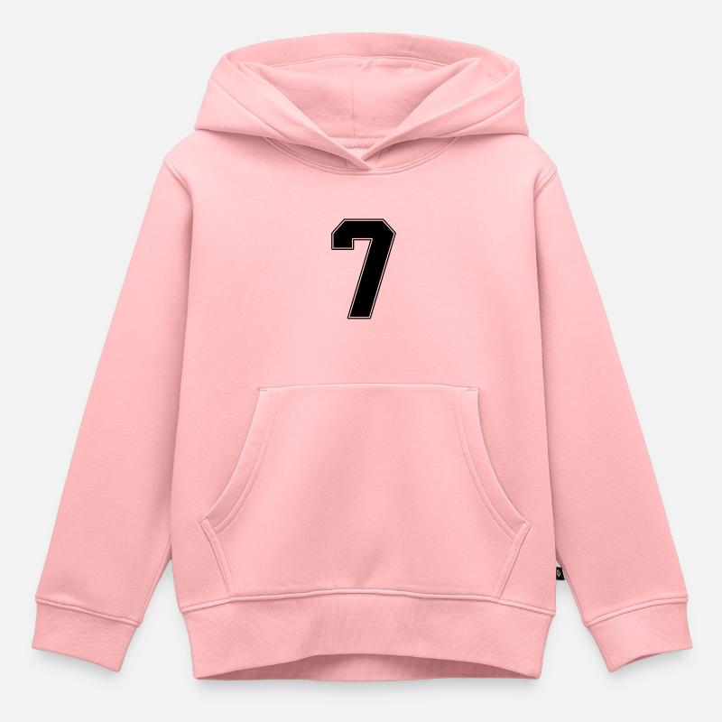 7 ans maillot 7 t-shirt numéro 7 - Sweat Premium à capuche enfant bio - rose
