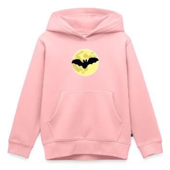 Fledermaus, Mond, Halloween, Dracula, Vampir, bat, - Kinder Premium Organic Hoodie - Rosa - Vorne - AI Model Kid Female (0cm)
