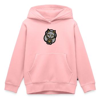 Graue Katze - Kinder Premium Organic Hoodie - Rosa - Vorne - AI Model Kid Female (0cm)