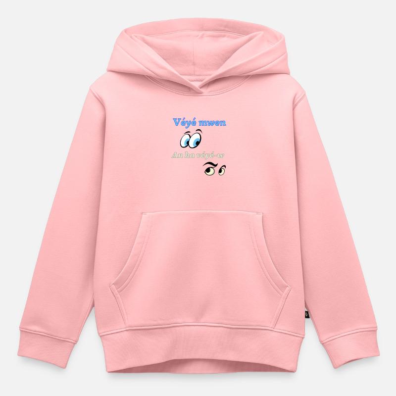 Véyé mwen an ka véyé-w - Sweat Premium à capuche enfant bio - rose