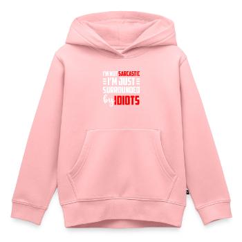 Sarkasmus Dumm Witzig Party - Kinder Premium Organic Hoodie - Rosa - Vorne - AI Model Kid Female (0cm)