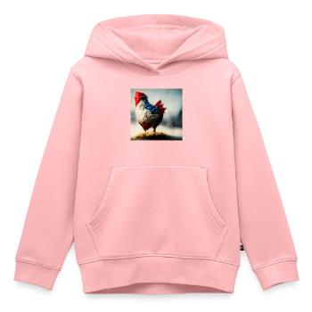 Fantaisie abstraite du poulet - Sweat Premium à capuche enfant bio - rose - Devant - AI Model Kid Female (0cm)