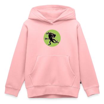 tanzende Echse - Kinder Premium Organic Hoodie - Rosa - Vorne - AI Model Kid Female (0cm)