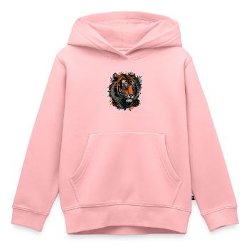 A Tiger Digital Illustration - Kids Premium Organic Hoodie - rose - Front - AI Model Kid Female (0cm)
