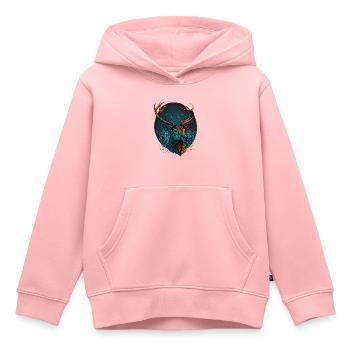 Conception de la tête de cerf - Sweat Premium à capuche enfant bio - rose - Devant - AI Model Kid Female (0cm)