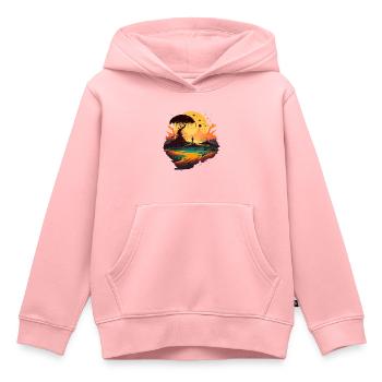 Fremde Gesellschaft - Kinder Premium Organic Hoodie - Rosa - Vorne - AI Model Kid Female (0cm)
