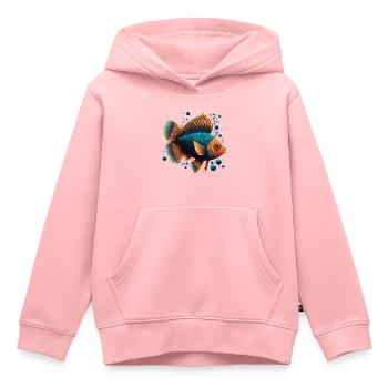Poissons d’eau profonde - Sweat Premium à capuche enfant bio - rose - Devant - AI Model Kid Female (0cm)