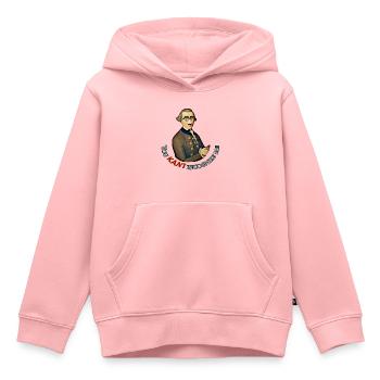Drôle de philosophe : Je ne peux pas reconnaître Emmanuel Kant - Sweat Premium à capuche enfant bio - rose - Devant - AI Model Kid Female (0cm)