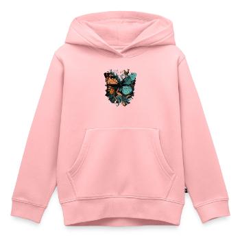 Riesiger Schmetterling - Kinder Premium Organic Hoodie - Rosa - Vorne - AI Model Kid Female (0cm)