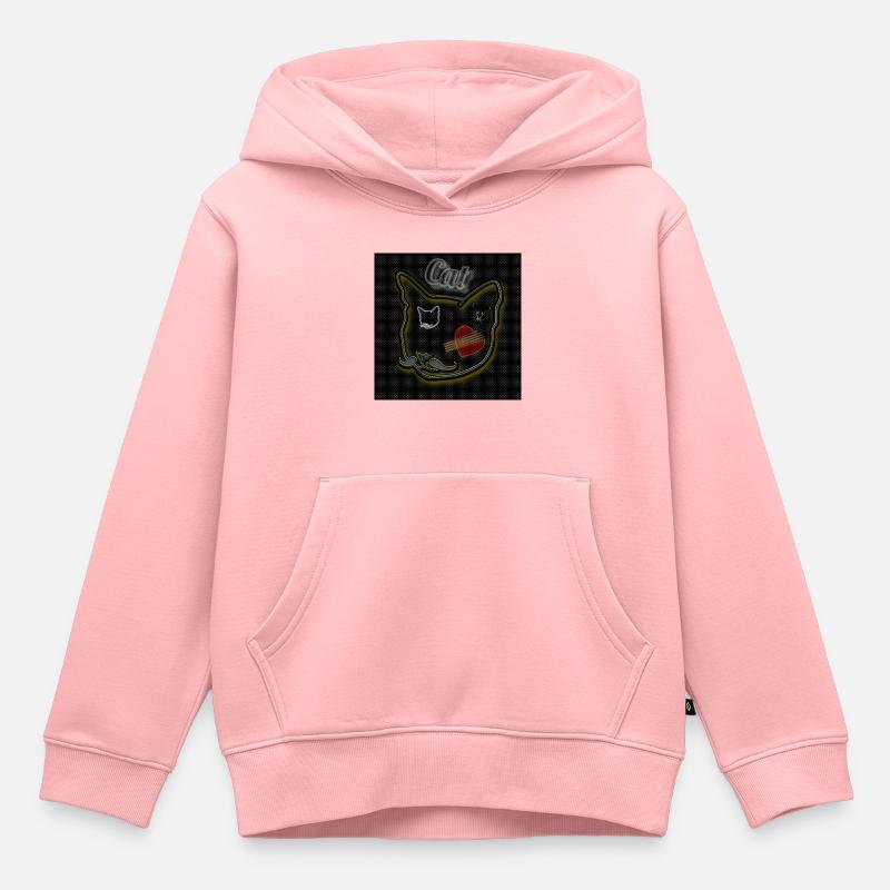 Chat - Image - 2023 - Sweat Premium à capuche enfant bio - rose