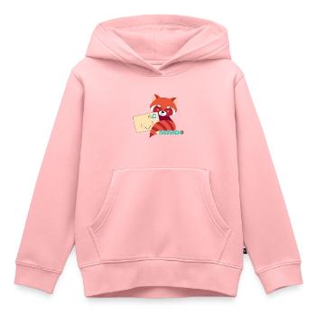 Panda roux avec lettre - Sweat Premium à capuche enfant bio - rose - Devant - AI Model Kid Female (0cm)