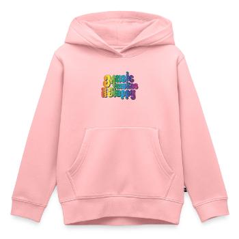 La musique me rend heureux - Sweat Premium à capuche enfant bio - rose - Devant - AI Model Kid Female (0cm)