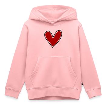 Schlichtes Herz zum Beschriften - Kinder Premium Organic Hoodie - Rosa - Vorne - AI Model Kid Female (0cm)