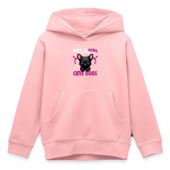 Just a Girl who Loves Cute Dogs - Kids Premium Organic Hoodie - rose - Front - AI Model Kid Female (0cm)