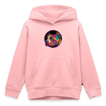 Tirage de fosse - Sweat Premium à capuche enfant bio - rose - Devant - AI Model Kid Female (0cm)