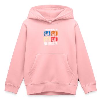 Bande horizontale du zoo de la faune - Sweat Premium à capuche enfant bio - rose - Devant - AI Model Kid Female (0cm)