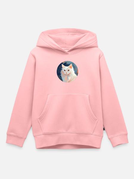 Turkish Angora Cat - Kids Premium Organic Hoodie - rose