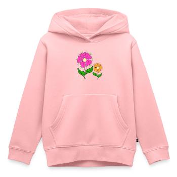 bunte Blumenwiese Margeriten Blüte Blumenranke - Kinder Premium Organic Hoodie - Rosa - Vorne - AI Model Kid Female (0cm)