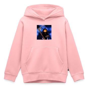 La Faucheuse pour Halloween - Sweat Premium à capuche enfant bio - rose - Devant - AI Model Kid Female (0cm)