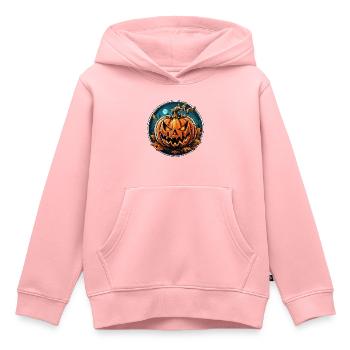 citrouille terrifiante, soirée d'halloween - Sweat Premium à capuche enfant bio - rose - Devant - AI Model Kid Female (0cm)