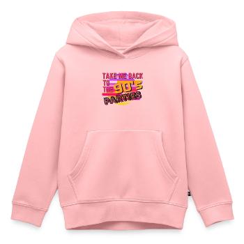 Ramenez-moi aux fêtes des années 90 - Sweat Premium à capuche enfant bio - rose - Devant - AI Model Kid Female (0cm)