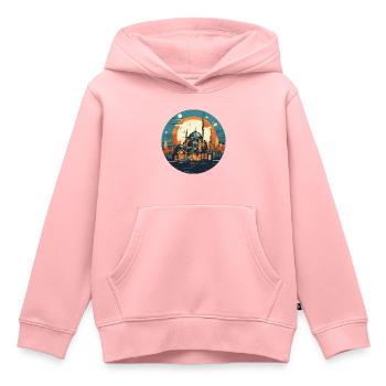 Mosquées d’Istanbul Patrimoine culturel Turquie - Sweat Premium à capuche enfant bio - rose - Devant - AI Model Kid Female (0cm)