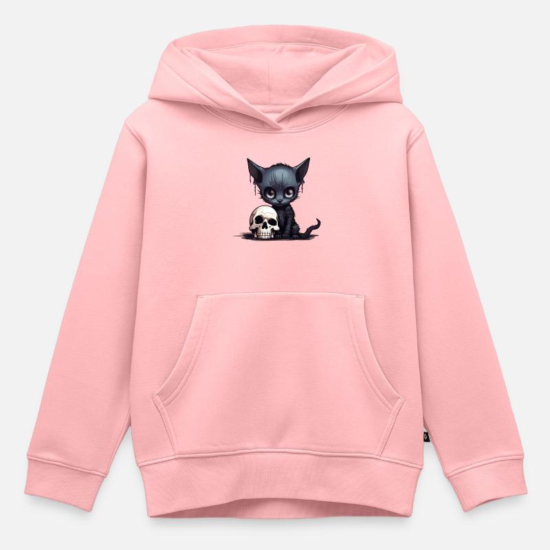 Chaton Emo mignon - Sweat Premium à capuche enfant bio - rose