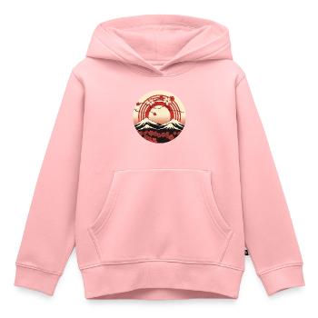 Kyoto Mountains: Cherry Blossoms and Flag - Kids Premium Organic Hoodie - rose - Front - AI Model Kid Female (0cm)