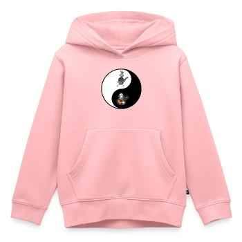 Hardrock vs Akustik Yin Yang alles im Einklang - Kinder Premium Organic Hoodie - Rosa - Vorne - AI Model Kid Female (0cm)