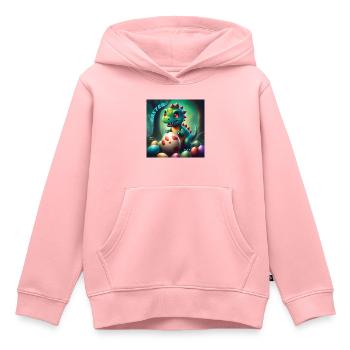 Niedliche Dinosaurier rote Augen Ostern - Kinder Premium Organic Hoodie - Rosa - Vorne - AI Model Kid Female (0cm)