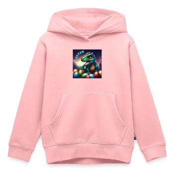 Dinosaurier Rote Augen Ostern - Kinder Premium Organic Hoodie - Rosa - Vorne - AI Model Kid Female (0cm)
