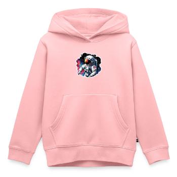 Aquarelle d’astronaute Aquarelle - Sweat Premium à capuche enfant bio - rose - Devant - AI Model Kid Female (0cm)