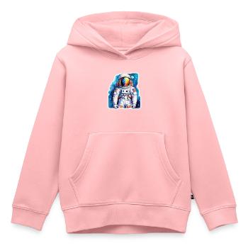 Aquarelle d’astronaute Aquarelle - Sweat Premium à capuche enfant bio - rose - Devant - AI Model Kid Female (0cm)