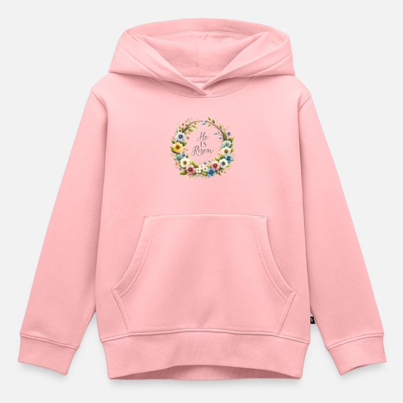 Il est ressuscité - Sweat Premium à capuche enfant bio - rose