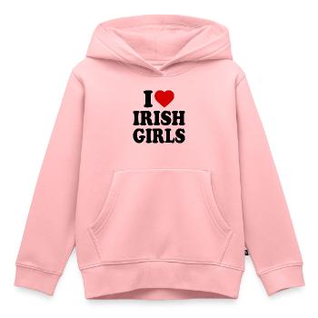 I love irish girls - Kinder Premium Organic Hoodie - Rosa - Vorne - AI Model Kid Female (0cm)