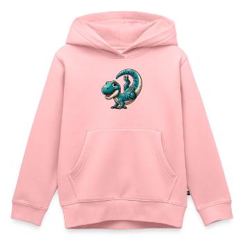 Poirier Dino T-Rex Sport Salto Flip - Sweat Premium à capuche enfant bio - rose - Devant - AI Model Kid Female (0cm)