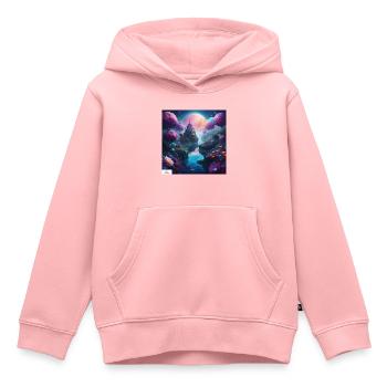 Ätherisches Königreich Traumlandschaft - Kinder Premium Organic Hoodie - Rosa - Vorne - AI Model Kid Female (0cm)