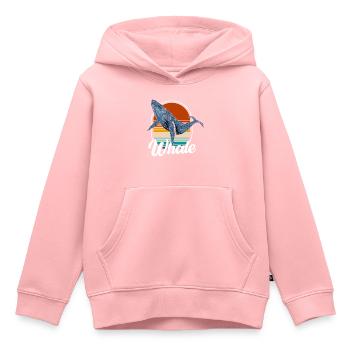 Baleine à bosse de mer Mammifère marin - Sweat Premium à capuche enfant bio - rose - Devant - AI Model Kid Female (0cm)
