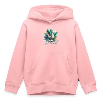 Lama Drame Optimisme Positif Cadeau - Sweat Premium à capuche enfant bio - rose - Devant - AI Model Kid Female (0cm)