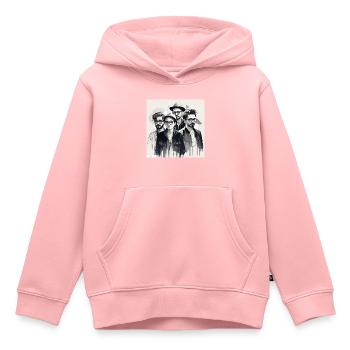 Freunde Tusche Porträt - Kinder Premium Organic Hoodie - Rosa - Vorne - AI Model Kid Female (0cm)