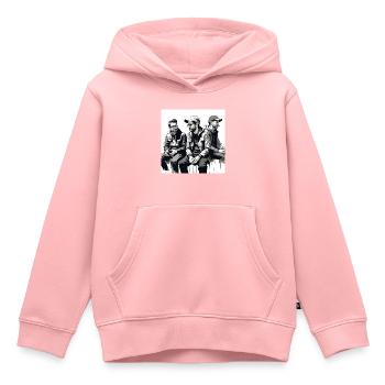 3 amis de l’encre - Sweat Premium à capuche enfant bio - rose - Devant - AI Model Kid Female (0cm)