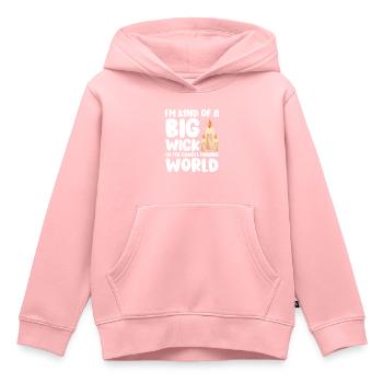 Bougie Date Chaleur Passion - Sweat Premium à capuche enfant bio - rose - Devant - AI Model Kid Female (0cm)